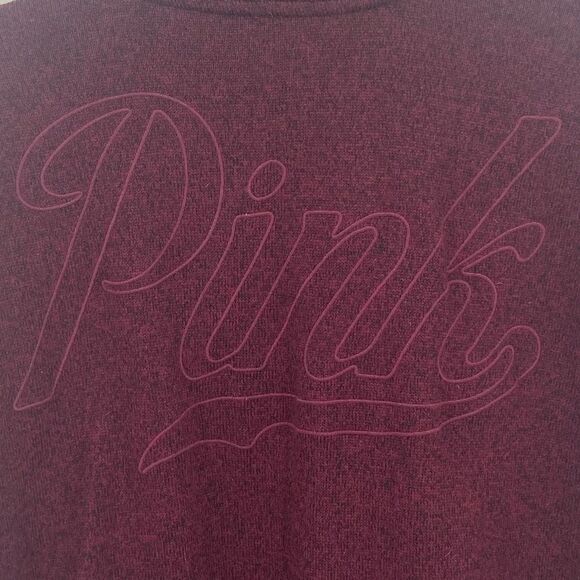 Pink‎ Victoria’s Secret 1/4 Zip Pullover Fleece Jacket Burgundy Medium - Picture 8 of 10